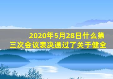 2020年5月28日什么第三次会议表决通过了关于健全