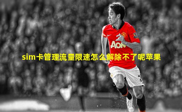 sim卡管理流量限速怎么解除不了呢苹果