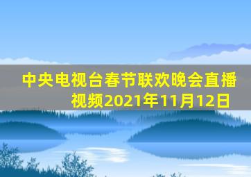 中央电视台春节联欢晚会直播视频2021年11月12日