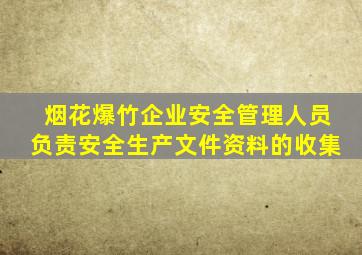烟花爆竹企业安全管理人员负责安全生产文件资料的收集