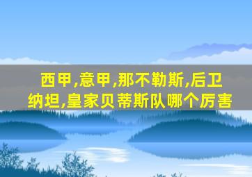西甲,意甲,那不勒斯,后卫纳坦,皇家贝蒂斯队哪个厉害