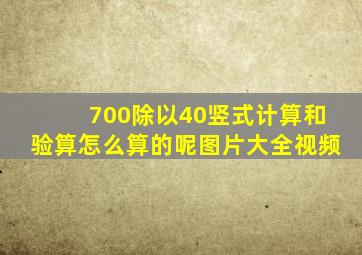 700除以40竖式计算和验算怎么算的呢图片大全视频