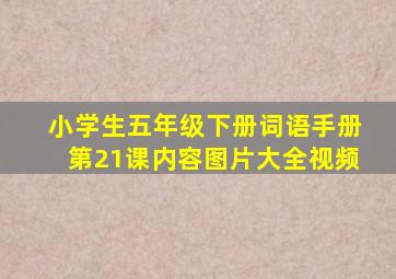 小学生五年级下册词语手册第21课内容图片大全视频